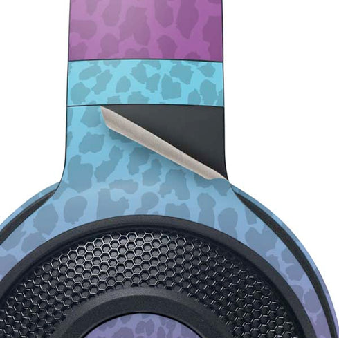 Cheetah Print Purple and Blue Razer Kraken X Skin